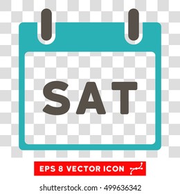 Vector Saturday Calendar Page EPS vector pictogram. Illustration style is flat iconic bicolor grey and cyan symbol on a transparent background.