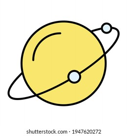 Vector Saturn Outline Icon Design
