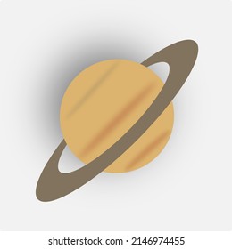 el vector Saturn planet y los anillos de enderezamiento con el trazado de recorte incluido en la ilustración, para los fondos de exploración espacial. logotipo y símbolos