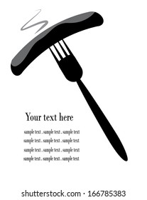 Vector sauce concept with fork and text here 