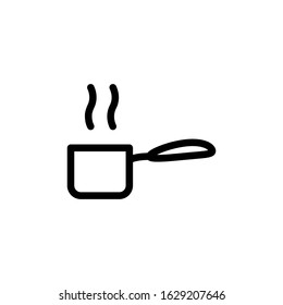 Vector, saucepan icon. Line design template