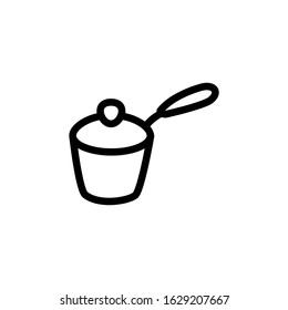 Vector, saucepan icon. Line design template