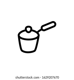 Vector, saucepan icon. Line design template