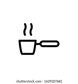 Vector, saucepan icon. Line design template