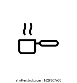 Vector, saucepan icon. Line design template