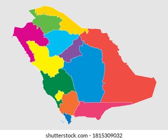 Vector Saudi Arabia country creative border map isolated on background. East country template for pattern, report, infographic, banner. Asia nation business silhouette sign concept.