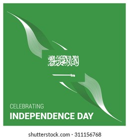 Vector Saudi Arabia Independence Day 23rd September Abstract lines pattern background. Celebration Card. Illustration