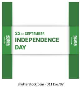 Vector Saudi Arabia Independence Day 23rd September Celebration Card. Illustration