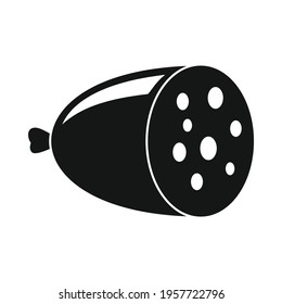 vector sausage black simple icon. Vector sausage black simple icon isolated on white background for web and advertising