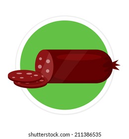 Vector Sausage Flat Round  Icon