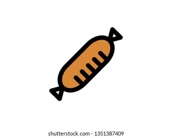 vector sausage icon, color on white - Vector