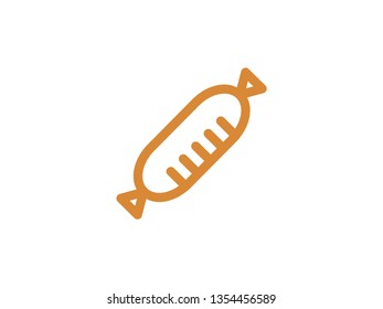 vector sausage icons line color on white - Vector