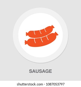 vector sausage illustration- hot dog meal, fast food icon