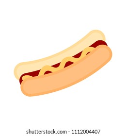 vector sausage illustration- hot dog meal, fast food icon