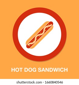 vector sausage illustration- hot dog meal, fast food icon