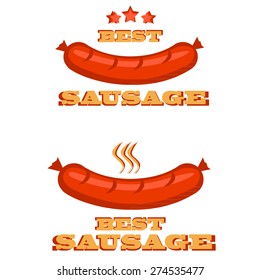 vector sausages in bright colors 