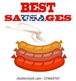 vector sausages in bright colors 