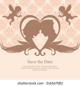 Vector save the date card template.