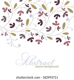 Vector save the date floral card. Vintage wedding invitation. Berry and flowers - summer bright background.