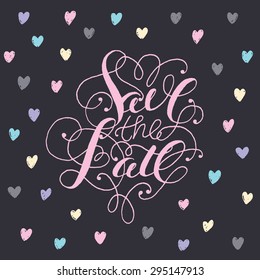 Vector 'Save the Date' wedding card design written in chalk