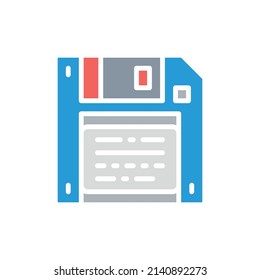 Vector save, diskette white line icon. Symbol and sign illustration design.