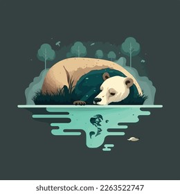 Vector the save earth concept. The earth day illustration. Save the animals and children