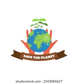 Vector save environment, renewable energy and green earth for environmental campaign.