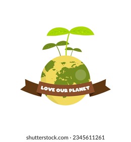 Vector save environment, renewable energy and green earth for environmental campaign.