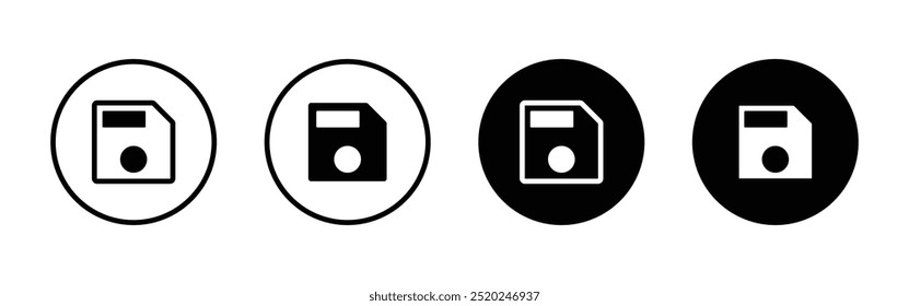 Vector Save File Icon Set. Save File Icons. Floppy Disk Symbols