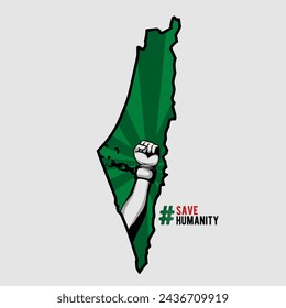 vector of save humanity, freedom hand symbol, perfect for poster, apparel, etc