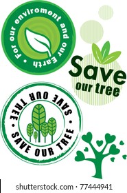 Vector Save Our Tree Label