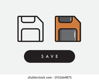Vector Saving floppy disk icon illustration