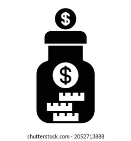 Vector Saving Glyph Icon Design
