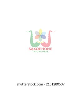 vector saxophone and matcha leaves for business logos and brands
