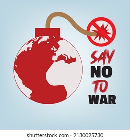 El Vector Dice No A La Guerra. Ilustración simple y elegante