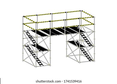 vector scaffolding isolated illustration white background.