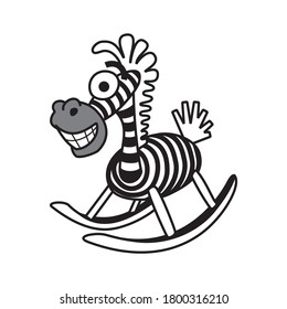 Vector scalable drawing of funny toy zebra