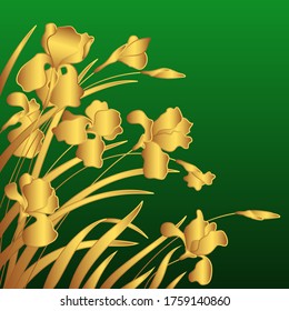 Vector scalable drawing of iris flowers