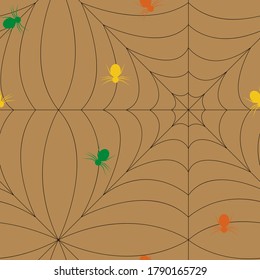 Vector scalable repeating textures of spiders in different colors.
