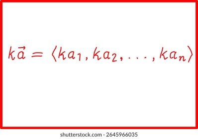 fórmula matemática de multiplicação escalar vetorial, álgebra linear vetorial