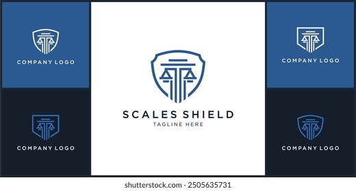 Vector of scale law and shield logo tamplate desain, can be used in various media easily, editable