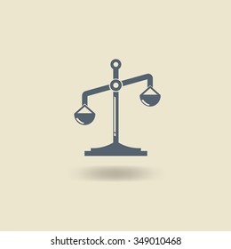 Vector scales balance icon in flat style. silhouette of Libra