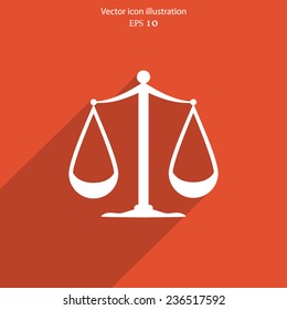 Vector scales balance web icon. Eps 10.