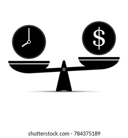 Vector scales Icon, money and time