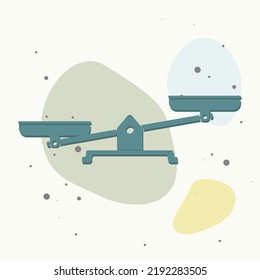 Vector scales icon on multicolored background. Layers grouped for easy editing illustration. For your design.