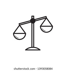 Vector scales icon, sign of justice icon, flat design EPS 10