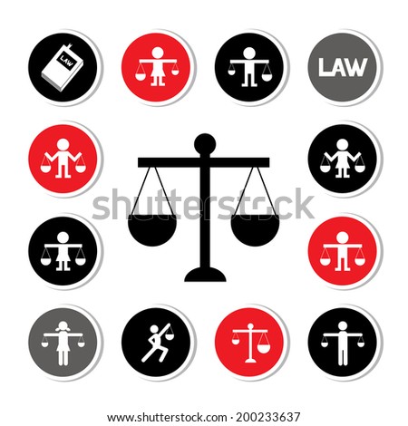 vector scales of justice icon set 
