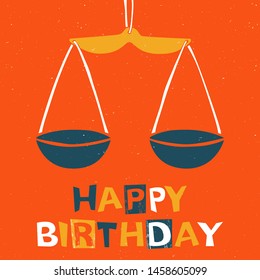 Vector scales original design. Can be used for poster, greeting card, birthday party, invitation. Vector illustration