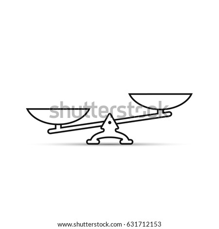 Vector scales outline Icon, isolated on white bacground.