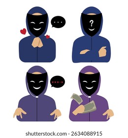Coleção de vetor scammer ou call center 